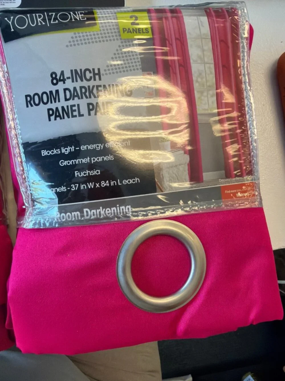 RG- Your Zone 84-inch Room Darkening Panel Pair 2 Panels Blue Fuchsia Grommet